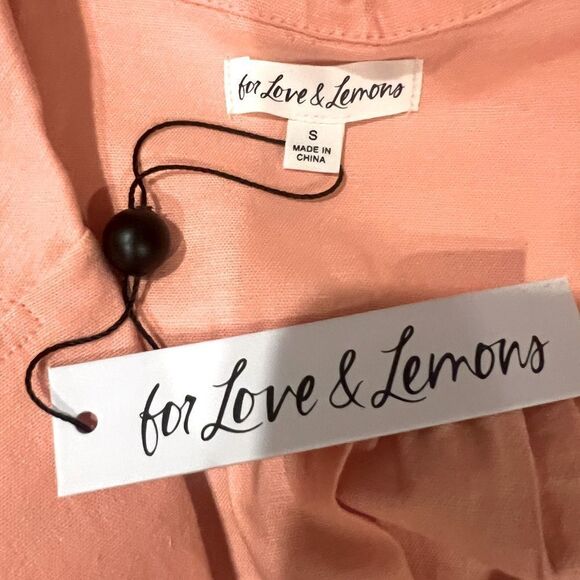 For Love & Lemons Millie‎ Linen Short Sleeve Romper sz small NWT - Picture 10 of 11